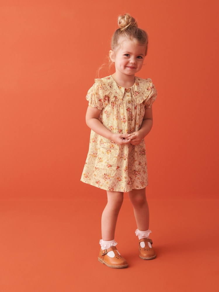 Cream Floral Printed Collar Dress (3mths-10yrs) - Image 2 of 8