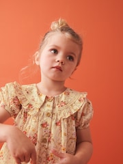 Cream Floral Printed Collar Dress (3mths-10yrs) - Image 3 of 8