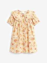 Cream Floral Printed Collar Dress (3mths-10yrs) - Image 7 of 8