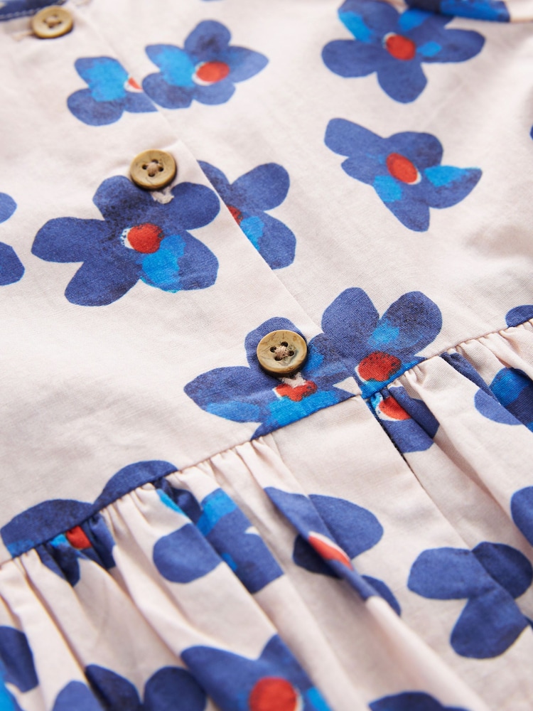 Blue Floral Puff Sleeve Dress (3mths-8yrs) - Image 7 of 7 Blue Floral Puff Sleeve Dress (3mths-8yrs) - Image 7 of 7