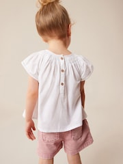 Weiß - Bluse aus 100 % Baumwolle mit Flügelärmeln (3 M.–8 J.) - Bild 3 von 8
