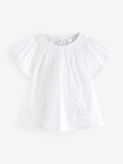 Weiß - Bluse aus 100 % Baumwolle mit Flügelärmeln (3 M.–8 J.) - Bild 6 von 8