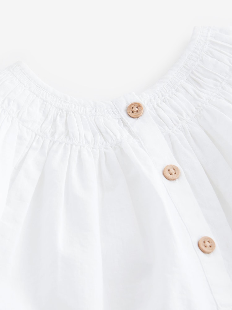 Weiß - Bluse aus 100 % Baumwolle mit Flügelärmeln (3 M.–8 J.) - Bild 8 von 8