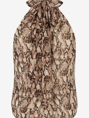Mint Velvet Cream Snake Print Halter Top - Image 4 of 4