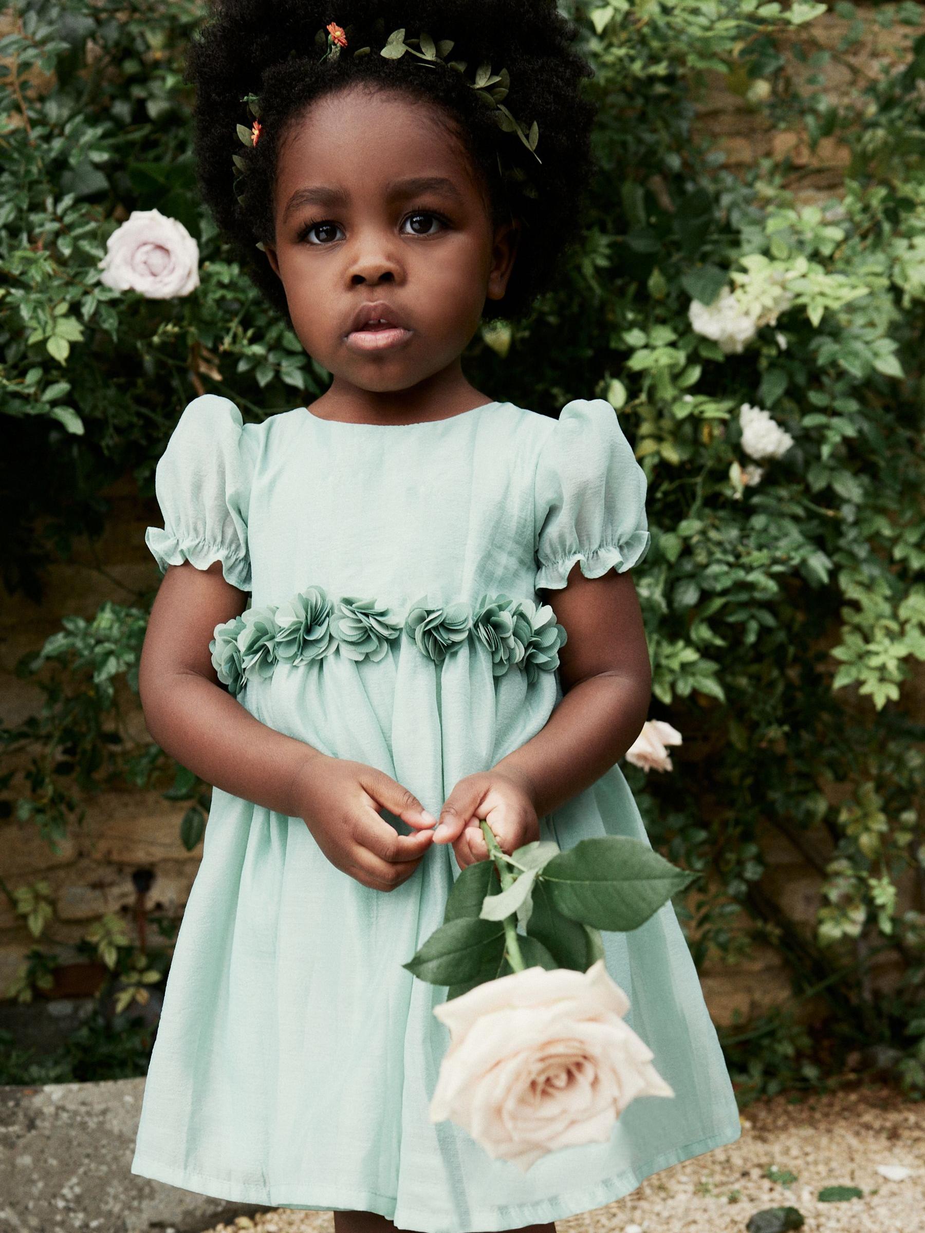 Mint green toddler flower girl dress top