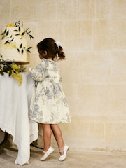 Gold/Silver Grey Floral Jacquard Prom Dress (12mths-10yrs) - Image 4 of 8