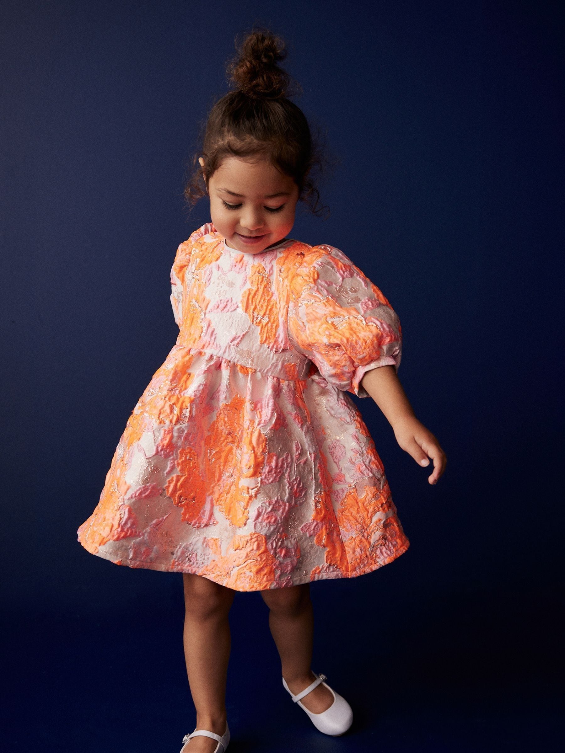 Orange jacquard dress outlet