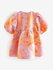 Pink/Orange Floral Jacquard Prom Dress (12mths-10yrs) - Image 7 of 8
