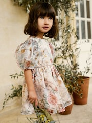 Pink Floral Printed Prom Dress (3mths-10yrs) - Image 1 of 8