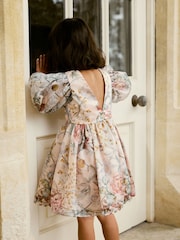 Pink Floral Printed Prom Dress (3mths-10yrs) - Image 3 of 8