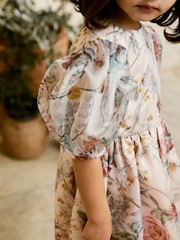 Pink Floral Printed Prom Dress (3mths-10yrs) - Image 4 of 8