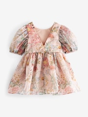Pink Floral Printed Prom Dress (3mths-10yrs) - Image 6 of 8