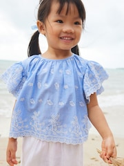 Blue Embroidered Blouse And Trousers Set (3mths-8yrs) - Image 3 of 6