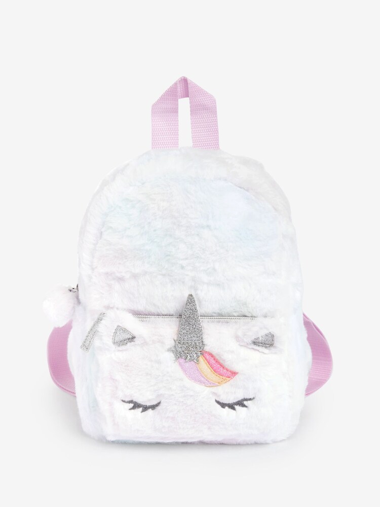 Angels By Accessorize Kids Pink Fluffy Unicorn Backpack - Image 3 of 4