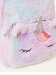 Angels By Accessorize Kids Pink Fluffy Unicorn Backpack - Image 4 of 4
