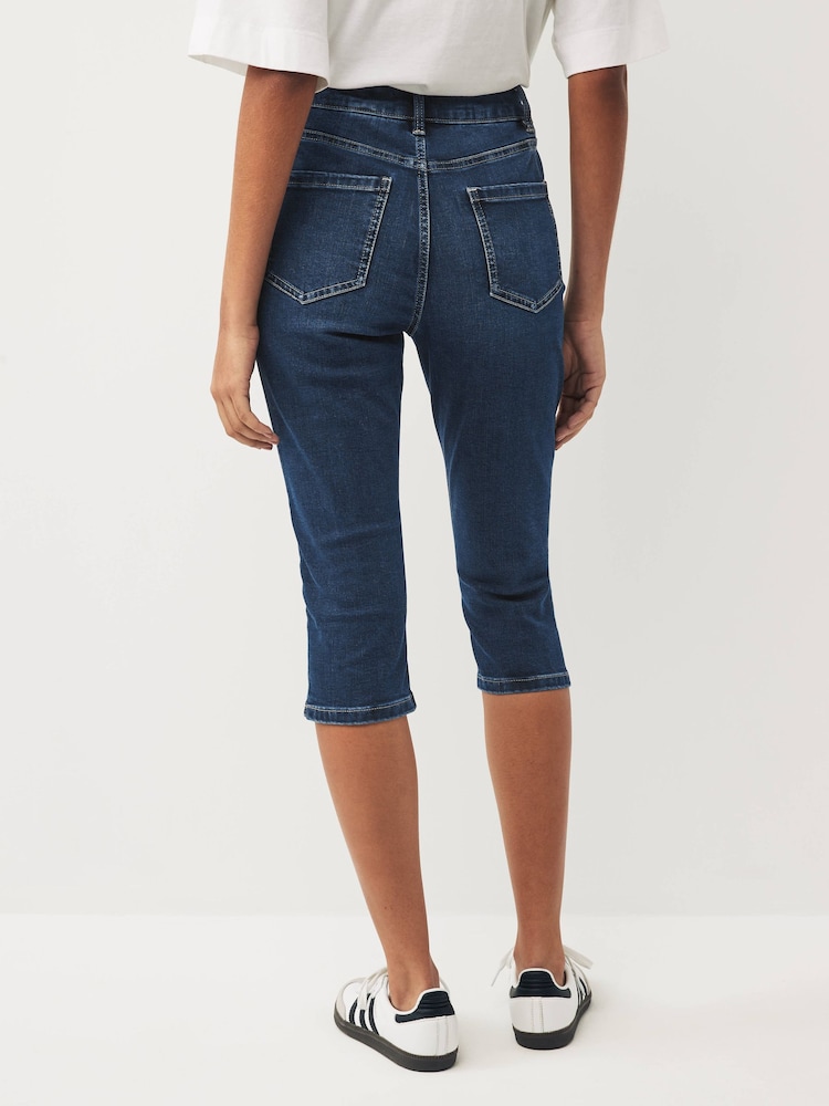 Denim Dark Blue Capri Cropped Jeans - Image 2 of 5
