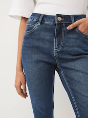 Denim Dark Blue Capri Cropped Jeans - Image 3 of 5