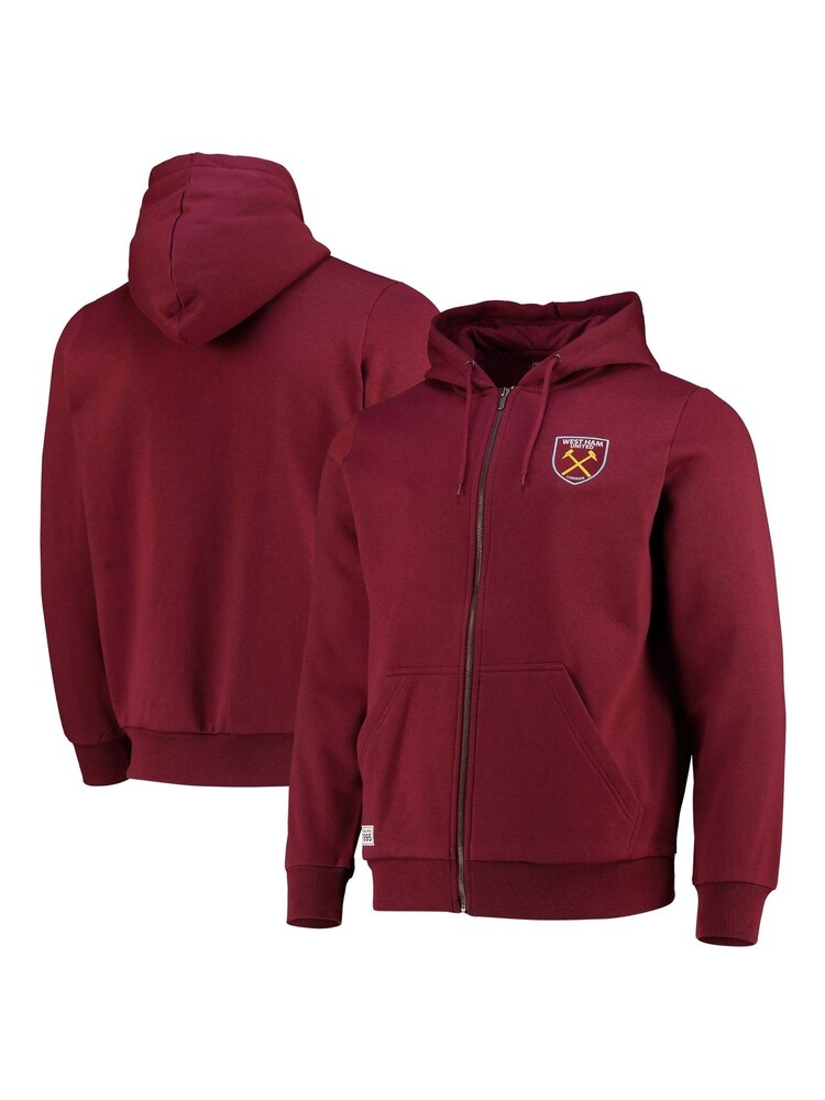 Fanatics Red West Ham United Zip Through Hoodie - Image 1 of 3 Fanatics Red West Ham United Zip Through Hoodie - Image 1 of 3