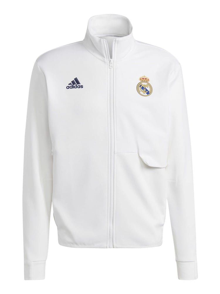 adidas White Real Madrid Anthem Jacket - Image 3 of 3