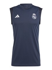 adidas Blue Real Madrid Training Sleeveless Jersey - Image 2 of 3