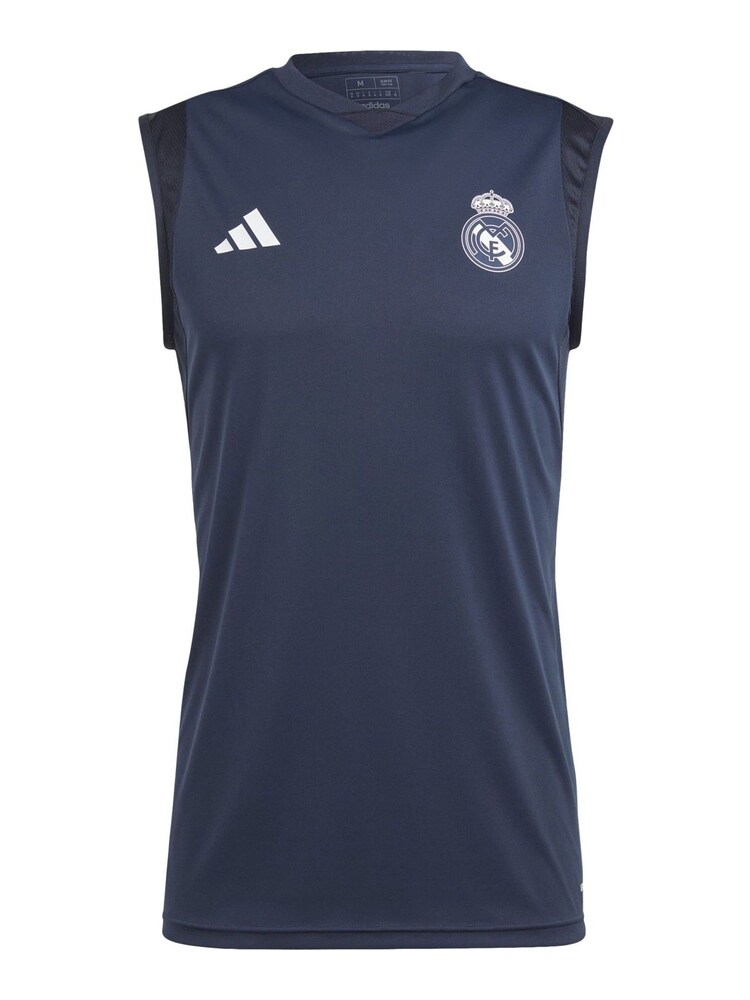 adidas Blue Real Madrid Training Sleeveless Jersey - Image 2 of 3 adidas Blue Real Madrid Training Sleeveless Jersey - Image 2 of 3