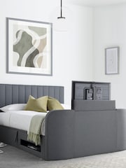 time4sleep Grey Onelife Upholstered TV Ottoman Storage Bed - Image 1 of 5
