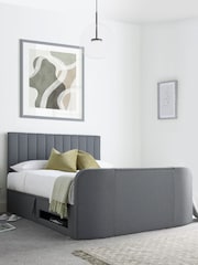 time4sleep Grey Onelife Upholstered TV Ottoman Storage Bed - Image 2 of 5