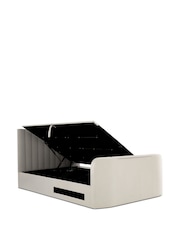 time4sleep Natural Onelife Velvet Upholstered TV Ottoman Storage Bed Bed - Image 4 of 6