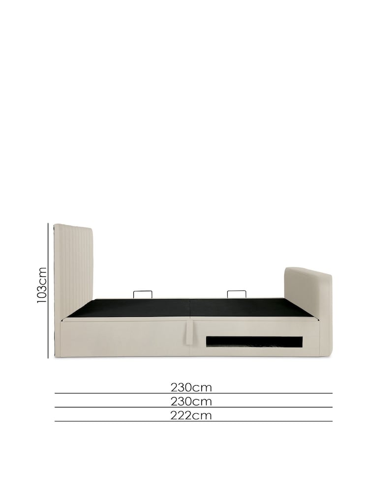 time4sleep Natural Onelife Velvet Upholstered TV Ottoman Storage Bed Bed - Image 6 of 6 time4sleep Natural Onelife Velvet Upholstered TV Ottoman Storage Bed Bed - Image 6 of 6