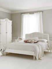 time4sleep White Liberty Rattan Wooden Bed Frame - Image 1 of 4