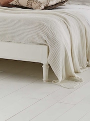 time4sleep White Liberty Rattan Wooden Bed Frame - Image 3 of 4