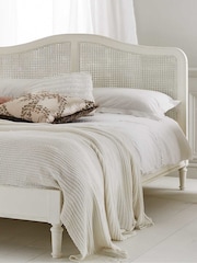 time4sleep White Liberty Rattan Wooden Bed Frame - Image 4 of 4