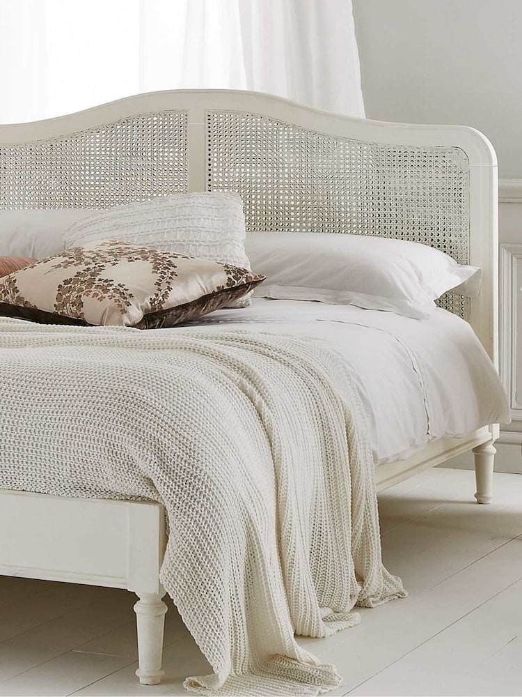 time4sleep White Liberty Rattan Wooden Bed Frame - Image 4 of 4