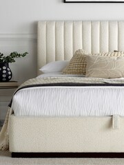 time4sleep Cream Anna Boucle End Lift Ottoman Storage Bed - Image 2 of 6