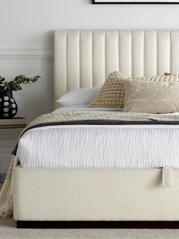 time4sleep Cream Anna Boucle End Lift Ottoman Storage Bed - Image 2 of 6