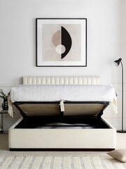 time4sleep Cream Anna Boucle End Lift Ottoman Storage Bed - Image 3 of 6