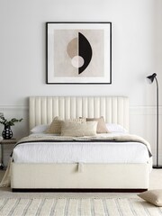 time4sleep Cream Anna Boucle End Lift Ottoman Storage Bed - Image 4 of 6