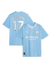 Puma Light Blue De Bruyne - 17 Kids Manchester City Home Replica 23/24 Football Shirt Kids - Image 1 of 2