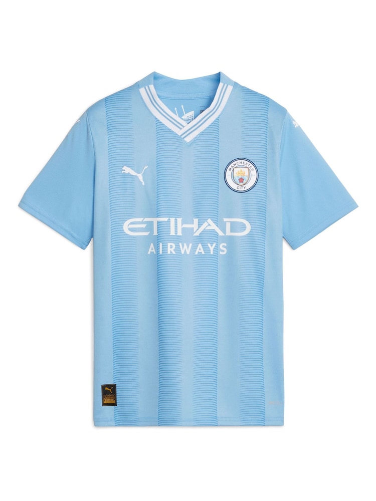 Puma Light Blue De Bruyne - 17 Kids Manchester City Home Replica 23/24 Football Shirt Kids - Image 2 of 2