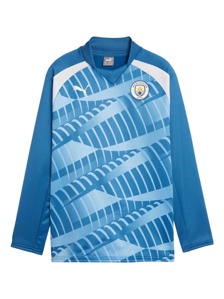 Puma Blue Manchester City Pre Match T-Shirt - Image 2 of 2