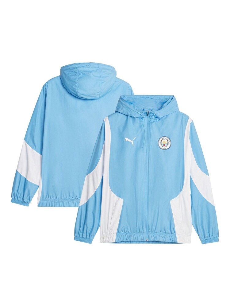 Puma Blue/White Manchester City Pre Match Jacket Womens - Image 1 of 2