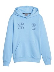 Puma Blue Manchester City Core Hoodie Kids - Image 2 of 2