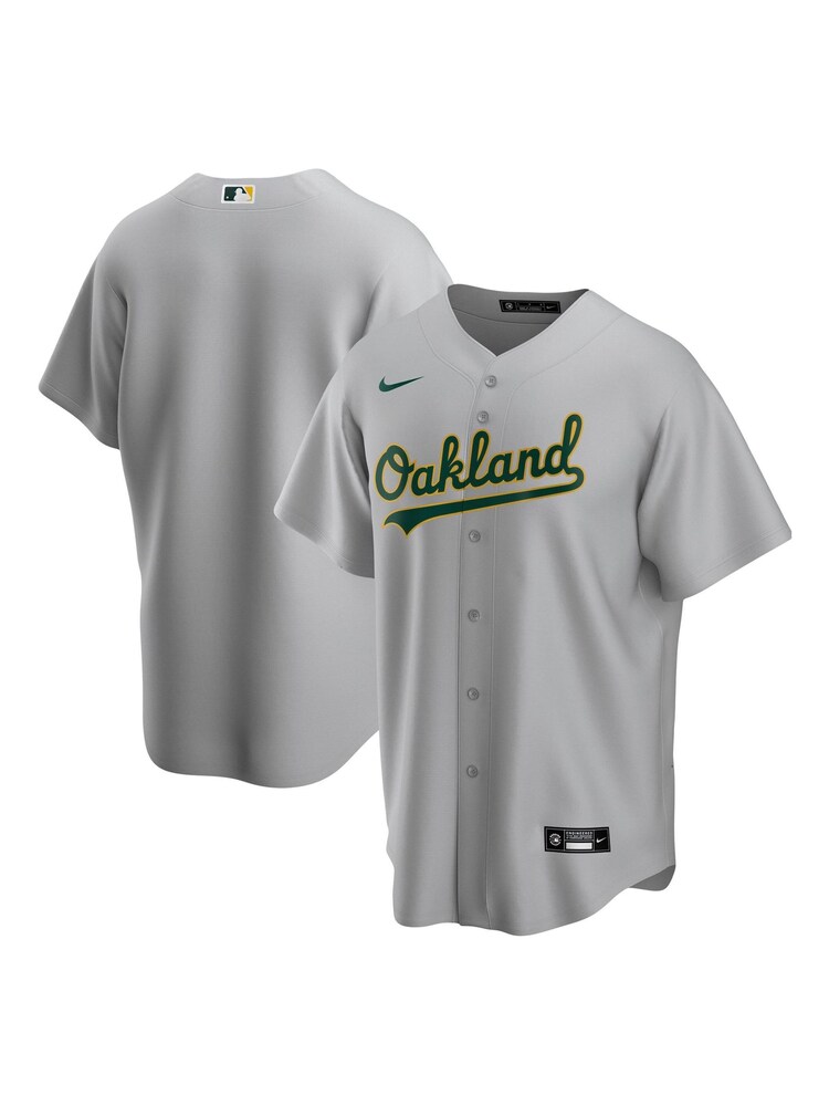 Fanatics Grey Oakland Athletics Nike Official Replica Road Jersey - Image 1 of 3 Fanatics Grey Oakland Athletics Nike Official Replica Road Jersey - Image 1 of 3