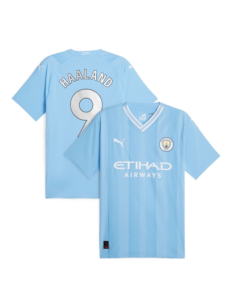 Puma Blue Haaland - 9 Manchester City Home Authentic Shirt - Image 1 of 3 Puma Blue Haaland - 9 Manchester City Home Authentic Shirt - Image 1 of 3