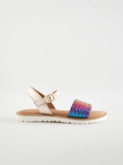 Rainbow Leather Woven Sandals - Image 3 of 5