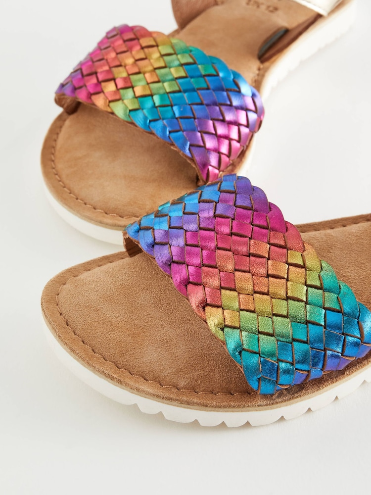 Rainbow Leather Woven Sandals - Image 5 of 5 Rainbow Leather Woven Sandals - Image 5 of 5