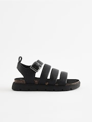 Black Chunky Corkbed Sandals - Image 5 of 8