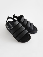 Black Chunky Corkbed Sandals - Image 6 of 8