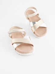 Mixed Metallic Leather Woven Sandals - Image 3 of 8