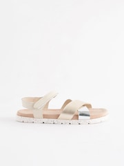Mixed Metallic Leather Woven Sandals - Image 4 of 8